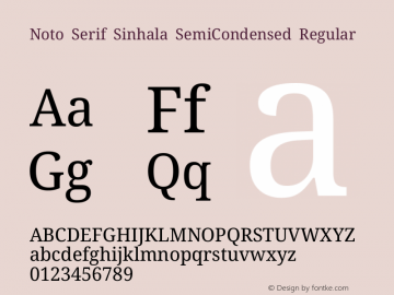 Noto Serif Sinhala SemiCondensed Regular Version 2.006图片样张