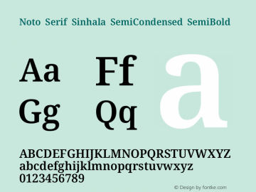 Noto Serif Sinhala SemiCondensed SemiBold Version 2.006图片样张