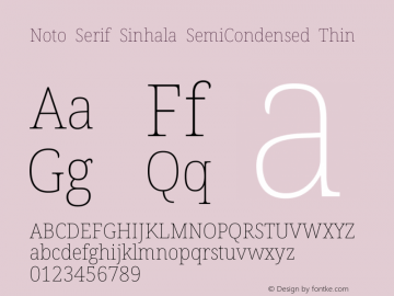Noto Serif Sinhala SemiCondensed Thin Version 2.006图片样张