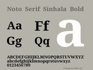 Noto Serif Sinhala Bold Version 2.006图片样张