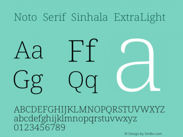 Noto Serif Sinhala ExtraLight Version 2.006图片样张