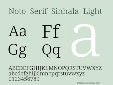 Noto Serif Sinhala Light Version 2.006图片样张