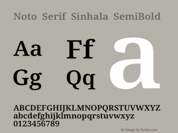 Noto Serif Sinhala SemiBold Version 2.006图片样张