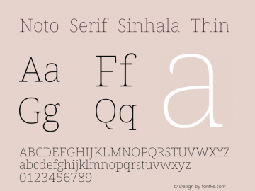 Noto Serif Sinhala Thin Version 2.006图片样张