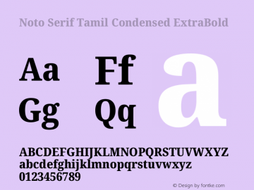 Noto Serif Tamil Condensed ExtraBold Version 2.003图片样张