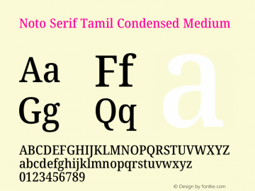 Noto Serif Tamil Condensed Medium Version 2.003图片样张