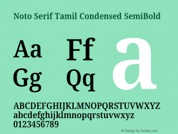 Noto Serif Tamil Condensed SemiBold Version 2.003图片样张
