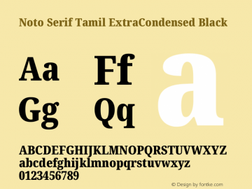 Noto Serif Tamil ExtraCondensed Black Version 2.003图片样张