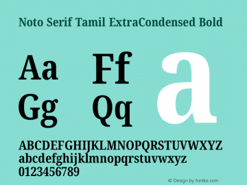Noto Serif Tamil ExtraCondensed Bold Version 2.003图片样张