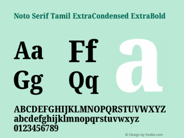 Noto Serif Tamil ExtraCondensed ExtraBold Version 2.003图片样张