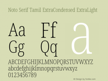 Noto Serif Tamil ExtraCondensed ExtraLight Version 2.003图片样张