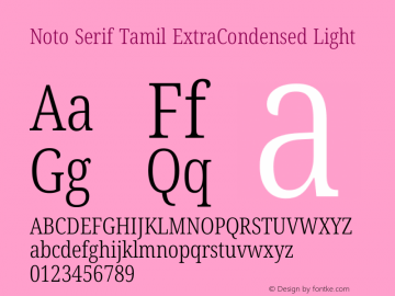 Noto Serif Tamil ExtraCondensed Light Version 2.003图片样张