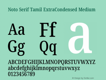 Noto Serif Tamil ExtraCondensed Medium Version 2.003图片样张