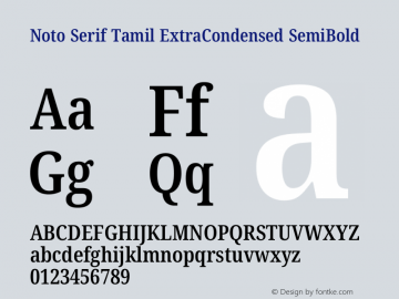 Noto Serif Tamil ExtraCondensed SemiBold Version 2.003图片样张