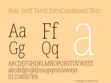 Noto Serif Tamil ExtraCondensed Thin Version 2.003图片样张