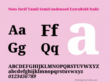 Noto Serif Tamil SemiCondensed ExtraBold Italic Version 2.003图片样张