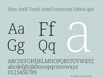 Noto Serif Tamil SemiCondensed ExtraLight Version 2.003图片样张