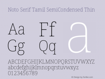 Noto Serif Tamil SemiCondensed Thin Version 2.003图片样张