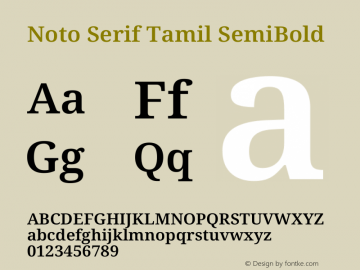 Noto Serif Tamil SemiBold Version 2.003图片样张