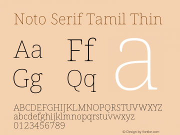 Noto Serif Tamil Thin Version 2.003图片样张