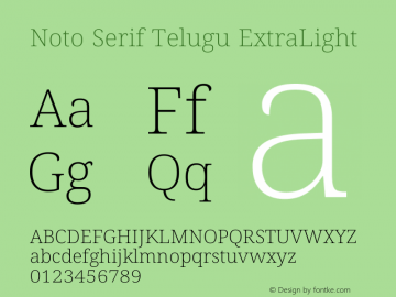 Noto Serif Telugu ExtraLight Version 2.003图片样张