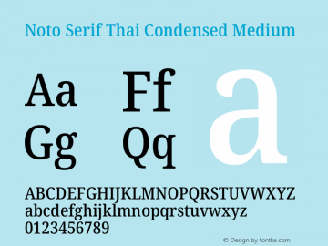 Noto Serif Thai Condensed Medium Version 2.001图片样张