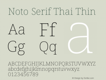 Noto Serif Thai Thin Version 2.001图片样张