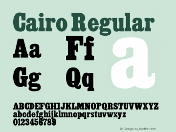 Cairo Regular Converted from E:\WINDOWS\POWERPAK\CAIRO.FF1 by ALLTYPE Font Sample