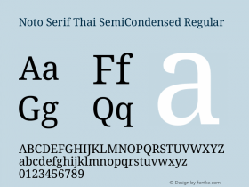 Noto Serif Thai SemiCondensed Regular Version 2.001图片样张