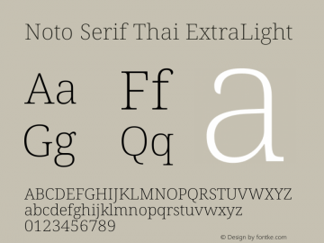 Noto Serif Thai ExtraLight Version 2.001图片样张