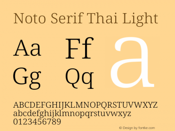 Noto Serif Thai Light Version 2.001图片样张