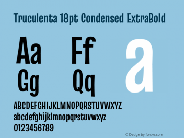 Truculenta 18pt Condensed ExtraBold Version 1.002图片样张