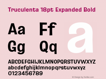 Truculenta 18pt Expanded Bold Version 1.002图片样张