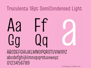 Truculenta 18pt SemiCondensed Light Version 1.002图片样张