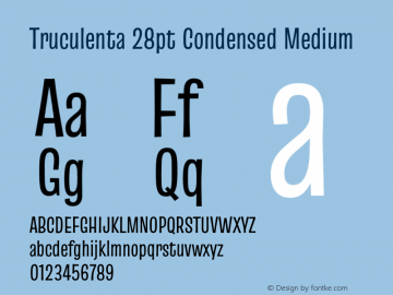 Truculenta 28pt Condensed Medium Version 1.002图片样张