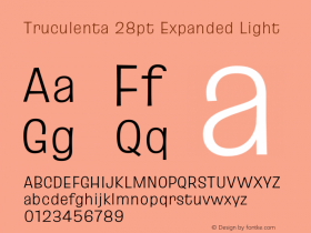 Truculenta 28pt Expanded Light Version 1.002图片样张