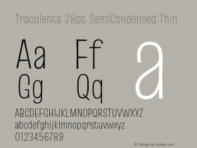 Truculenta 28pt SemiCondensed Thin Version 1.002图片样张