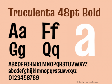 Truculenta 48pt Bold Version 1.002图片样张