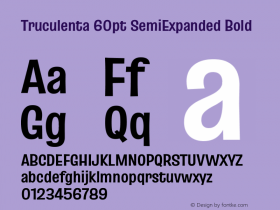 Truculenta 60pt SemiExpanded Bold Version 1.002图片样张