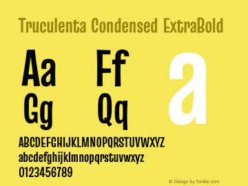 Truculenta Condensed ExtraBold Version 1.002图片样张