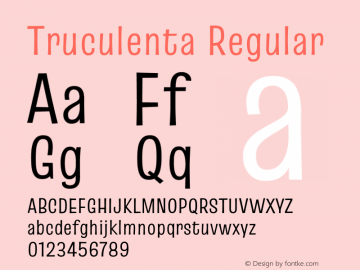 Truculenta Regular Version 1.002图片样张