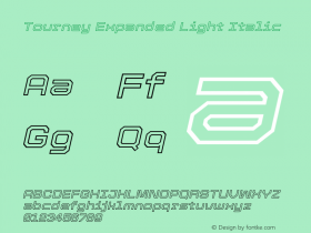 Tourney Expanded Light Italic Version 1.015图片样张