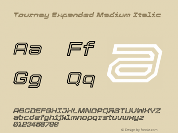 Tourney Expanded Medium Italic Version 1.015图片样张