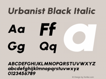 Urbanist Black Italic Version 1.303图片样张