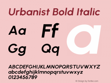 Urbanist Bold Italic Version 1.303图片样张