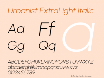 Urbanist ExtraLight Italic Version 1.303图片样张