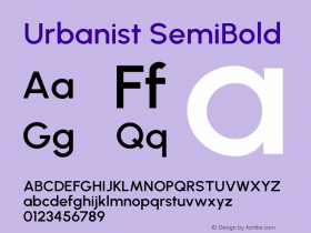 Urbanist SemiBold Version 1.303图片样张