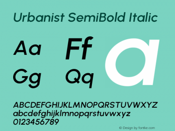 Urbanist SemiBold Italic Version 1.303图片样张