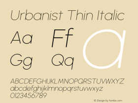 Urbanist Thin Italic Version 1.303图片样张
