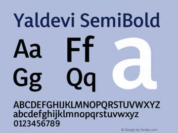 Yaldevi SemiBold Version 1.100图片样张